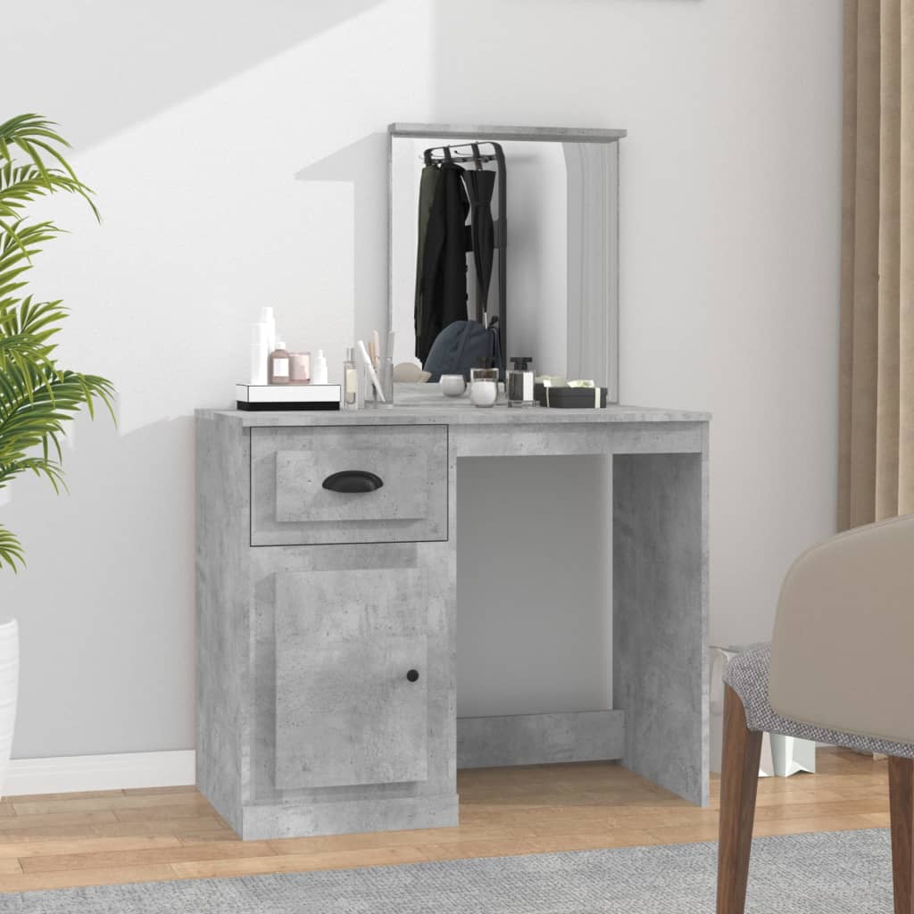 Dressing Table Grey Sonona 90X50X132.5 Cm Engineered Wood