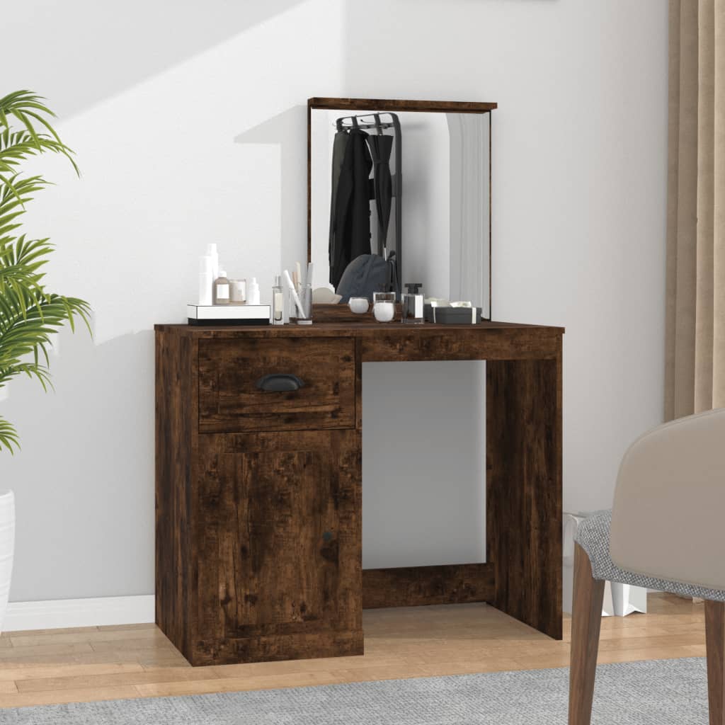 Dressing Table Grey Sonona 90X50X132.5 Cm Engineered Wood