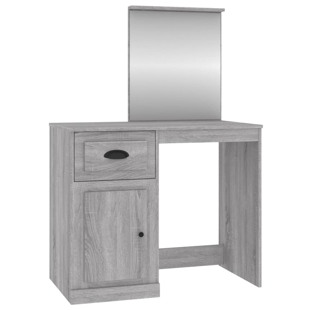 Dressing Table Grey Sonona 90X50X132.5 Cm Engineered Wood
