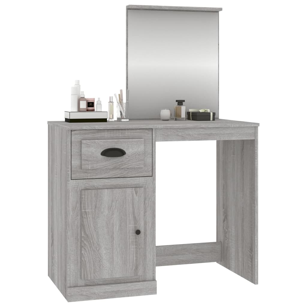 Dressing Table Grey Sonona 90X50X132.5 Cm Engineered Wood
