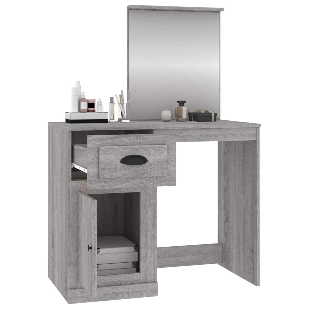 Dressing Table Grey Sonona 90X50X132.5 Cm Engineered Wood
