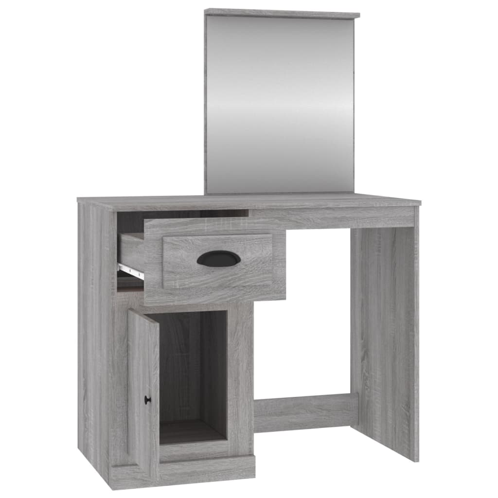 Dressing Table Grey Sonona 90X50X132.5 Cm Engineered Wood