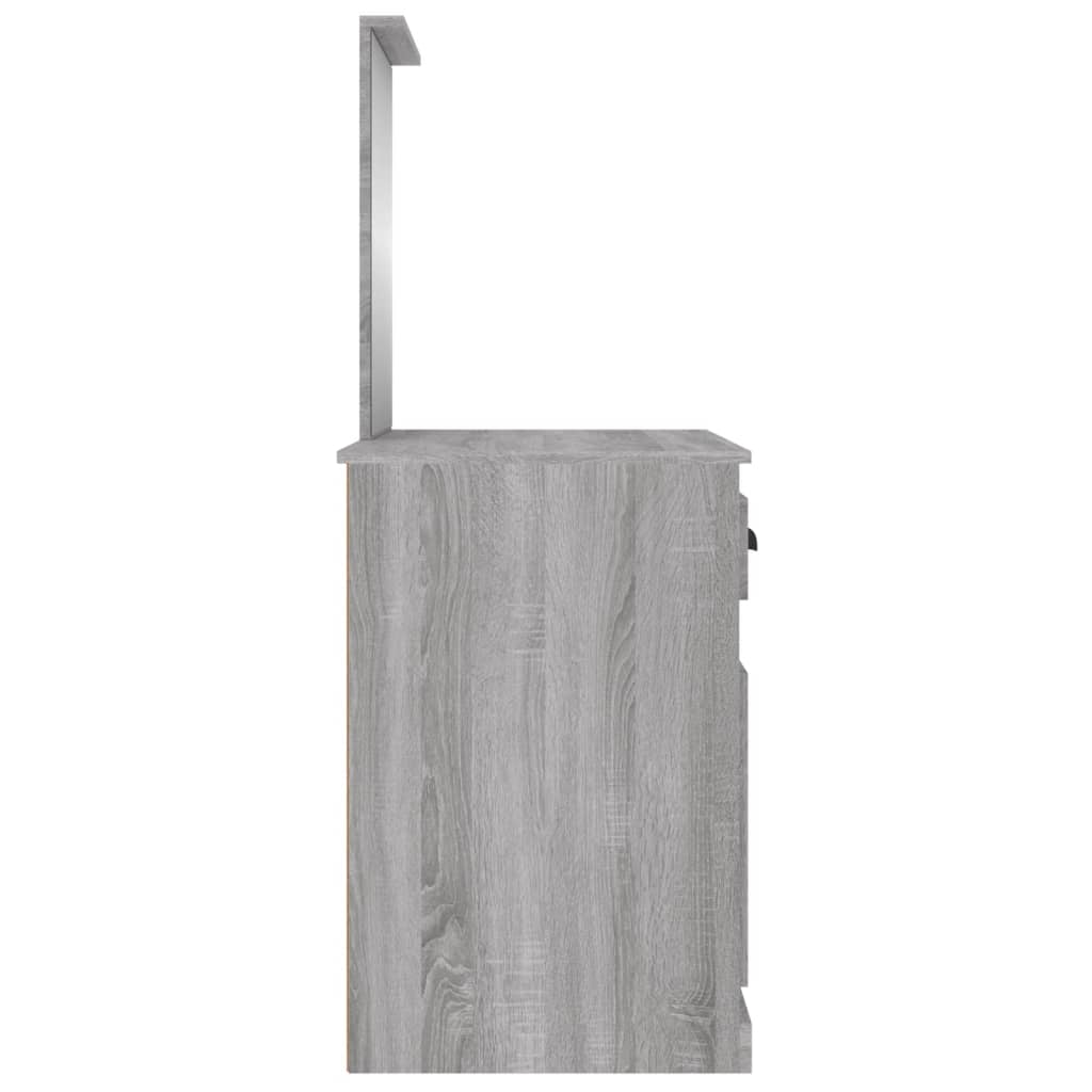 Dressing Table Grey Sonona 90X50X132.5 Cm Engineered Wood