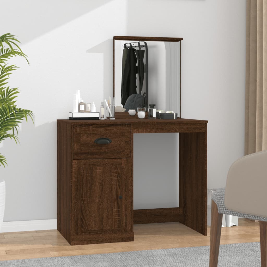 Dressing Table Grey Sonona 90X50X132.5 Cm Engineered Wood