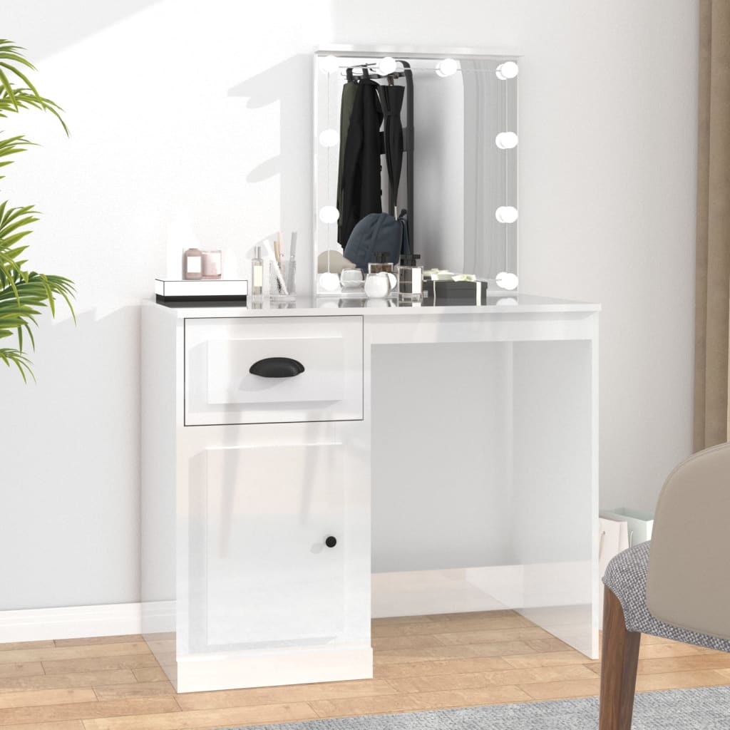Dressing Table Grey Sonona 90X50X132.5 Cm Engineered Wood