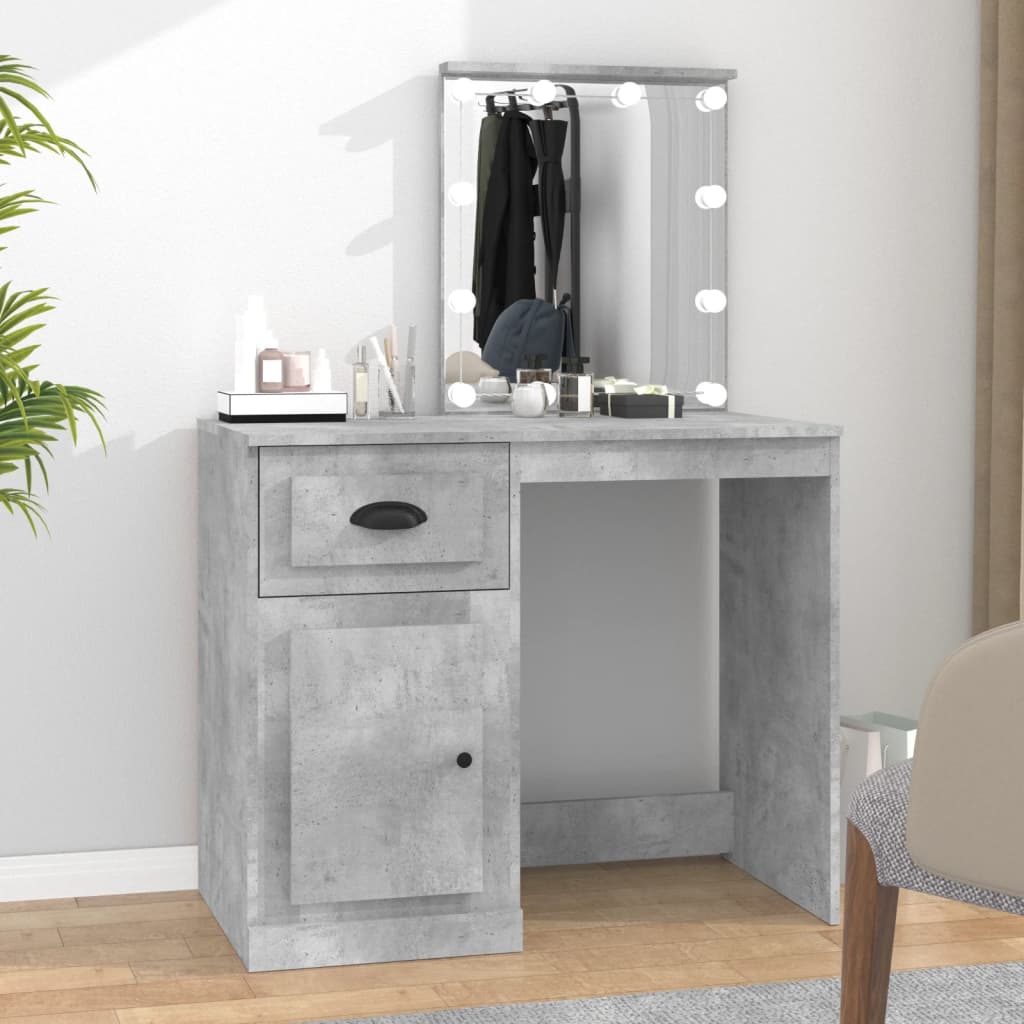Dressing Table Grey Sonona 90X50X132.5 Cm Engineered Wood