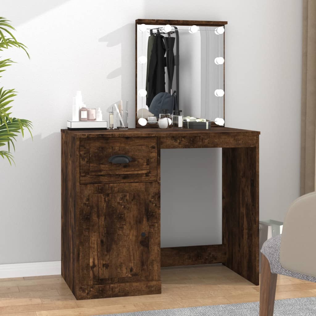 Dressing Table Grey Sonona 90X50X132.5 Cm Engineered Wood