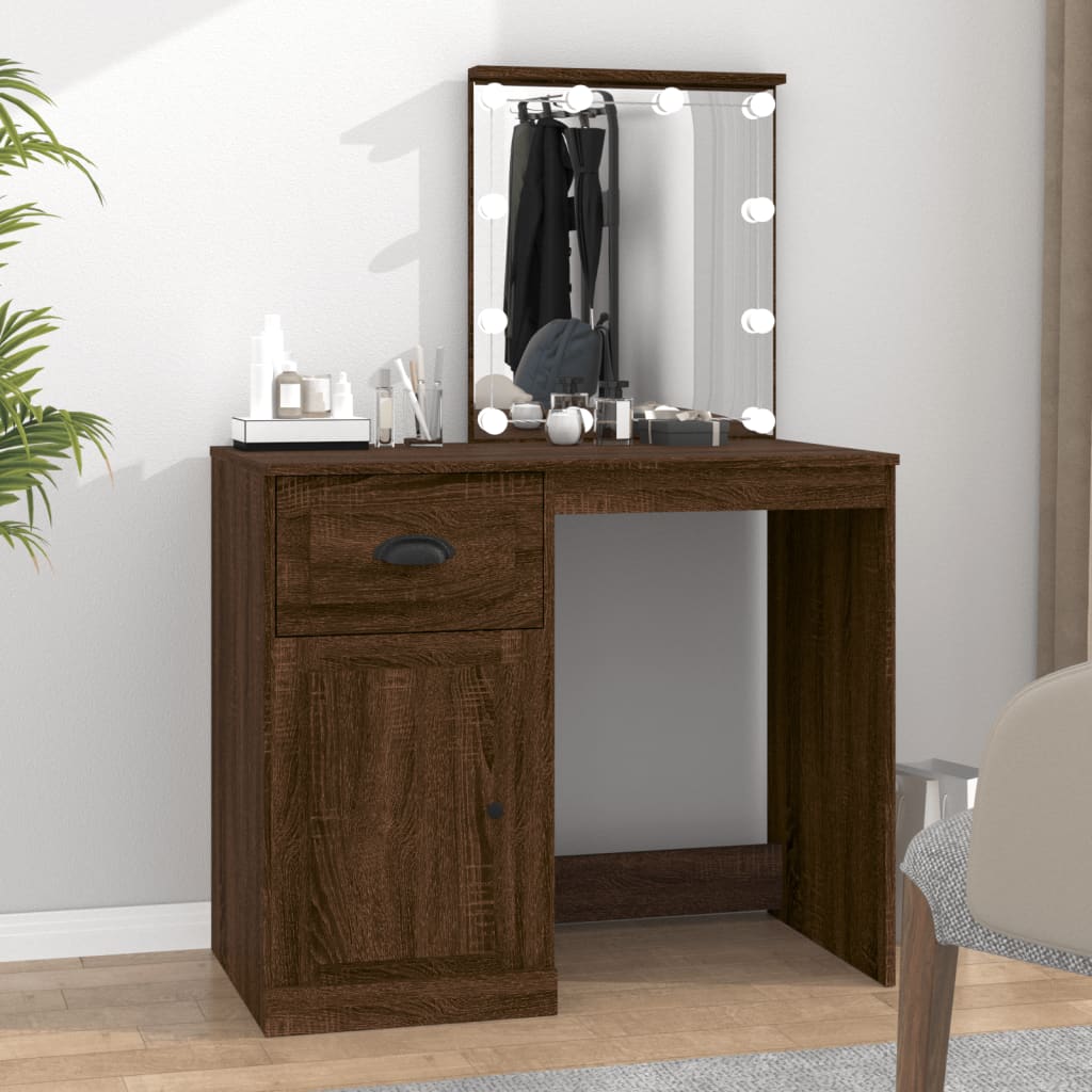Dressing Table Grey Sonona 90X50X132.5 Cm Engineered Wood