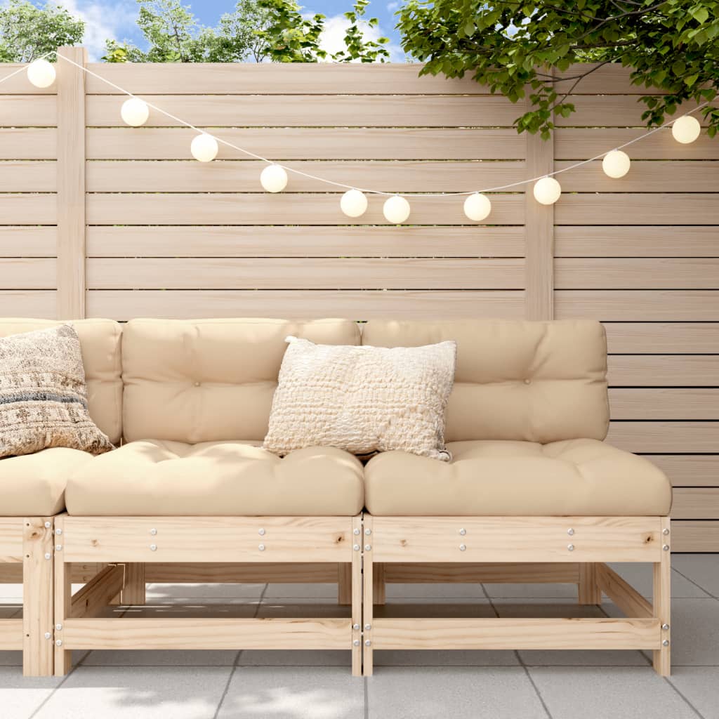 3 Piece Garden Lounge Set With Cushions Solid Wood