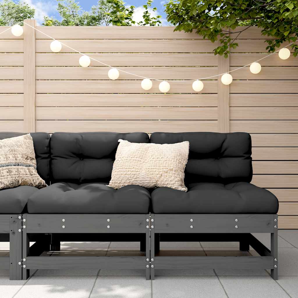 3 Piece Garden Lounge Set With Cushions Solid Wood