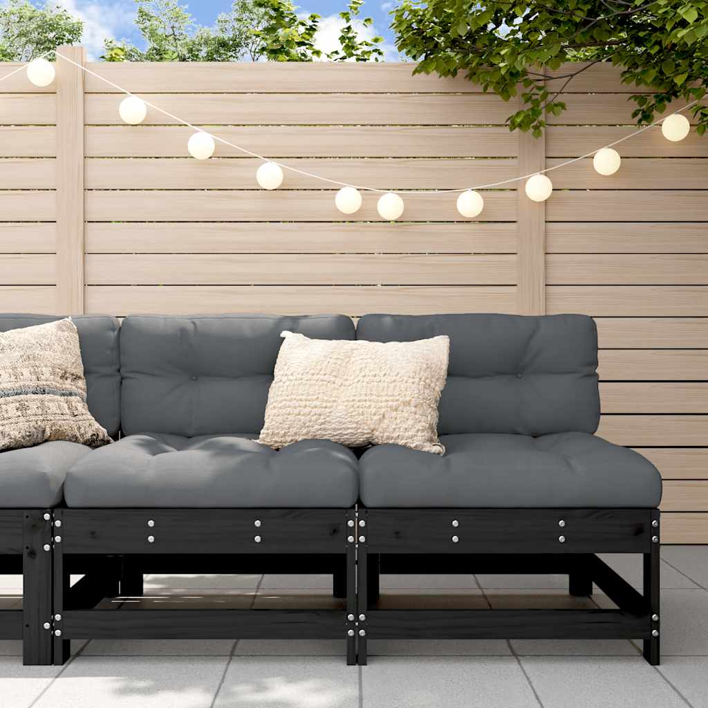 3 Piece Garden Lounge Set With Cushions Solid Wood