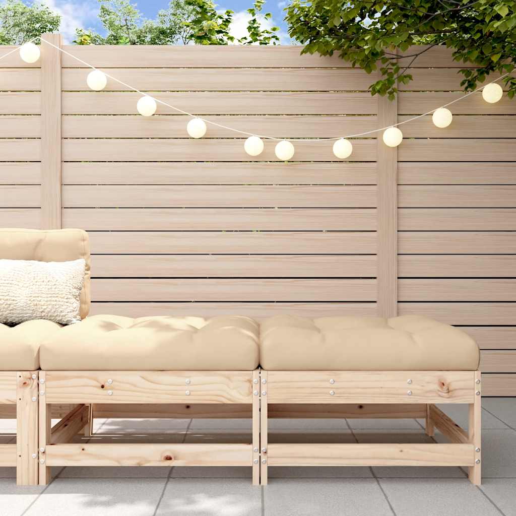 3 Piece Garden Lounge Set With Cushions Solid Wood