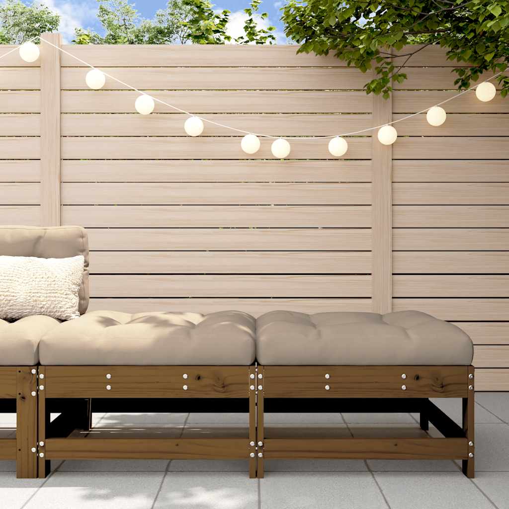 3 Piece Garden Lounge Set With Cushions Solid Wood