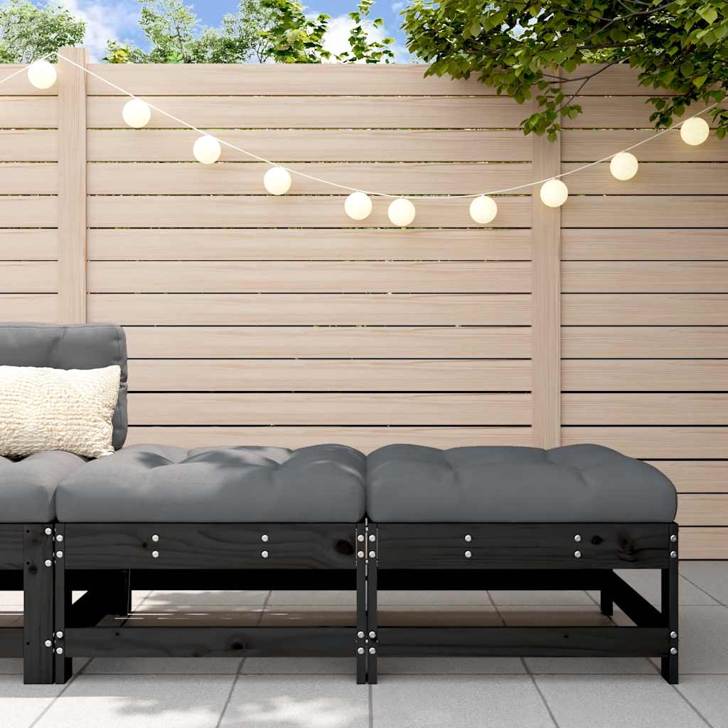 3 Piece Garden Lounge Set With Cushions Solid Wood