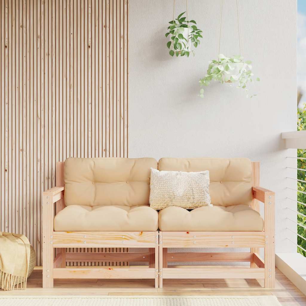 3 Piece Garden Lounge Set With Cushions Solid Wood