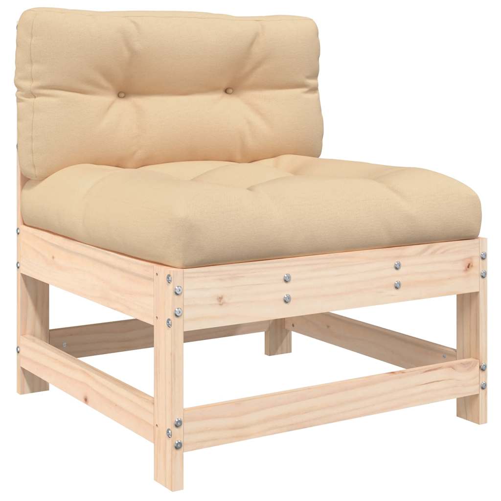 3 Piece Garden Lounge Set With Cushions Solid Wood