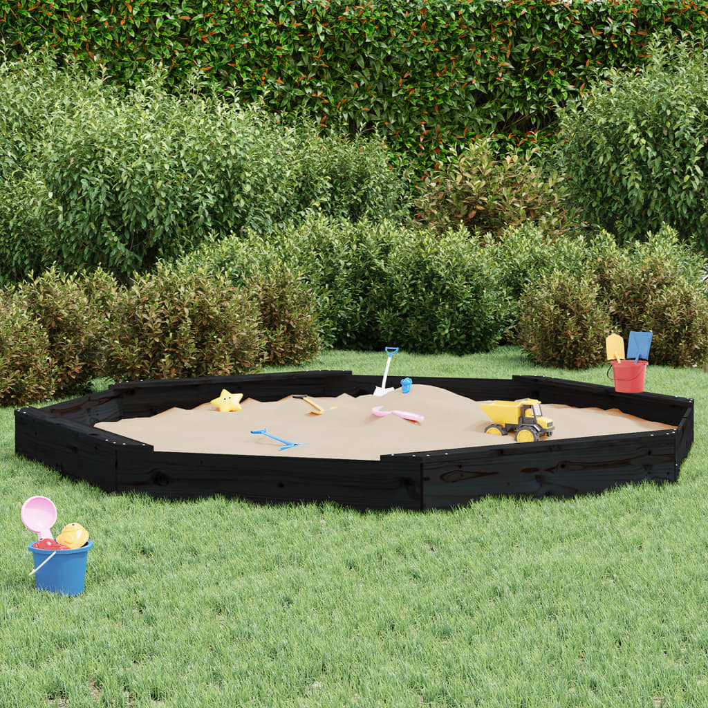 Sandbox With Seats Octagon Solid Wood Pine