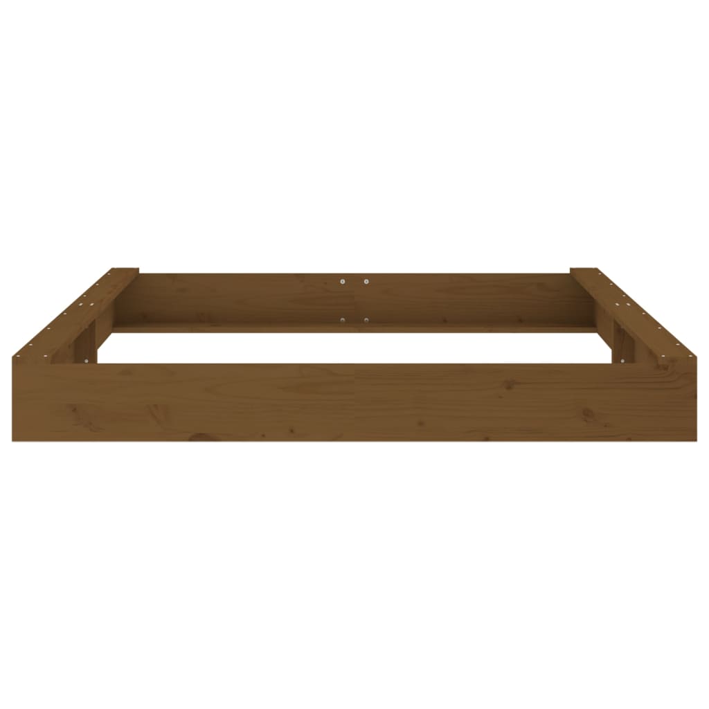 Sandbox With Seats Honey Brown Square Solid Wood Pine