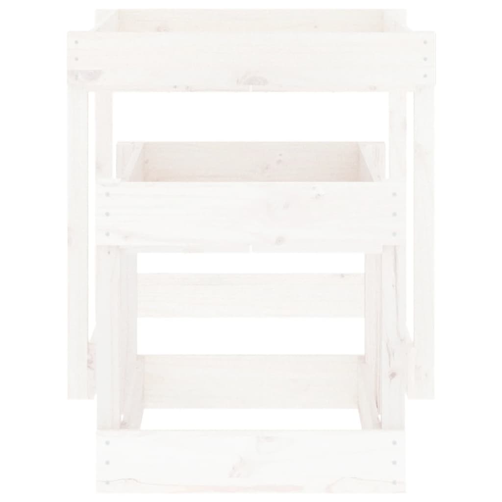 Sand Tables 2 Pcs White Solid Wood Pine