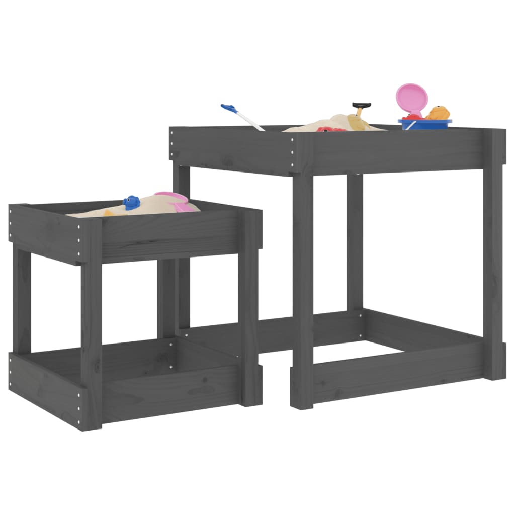Sand Tables 2 Pcs White Solid Wood Pine