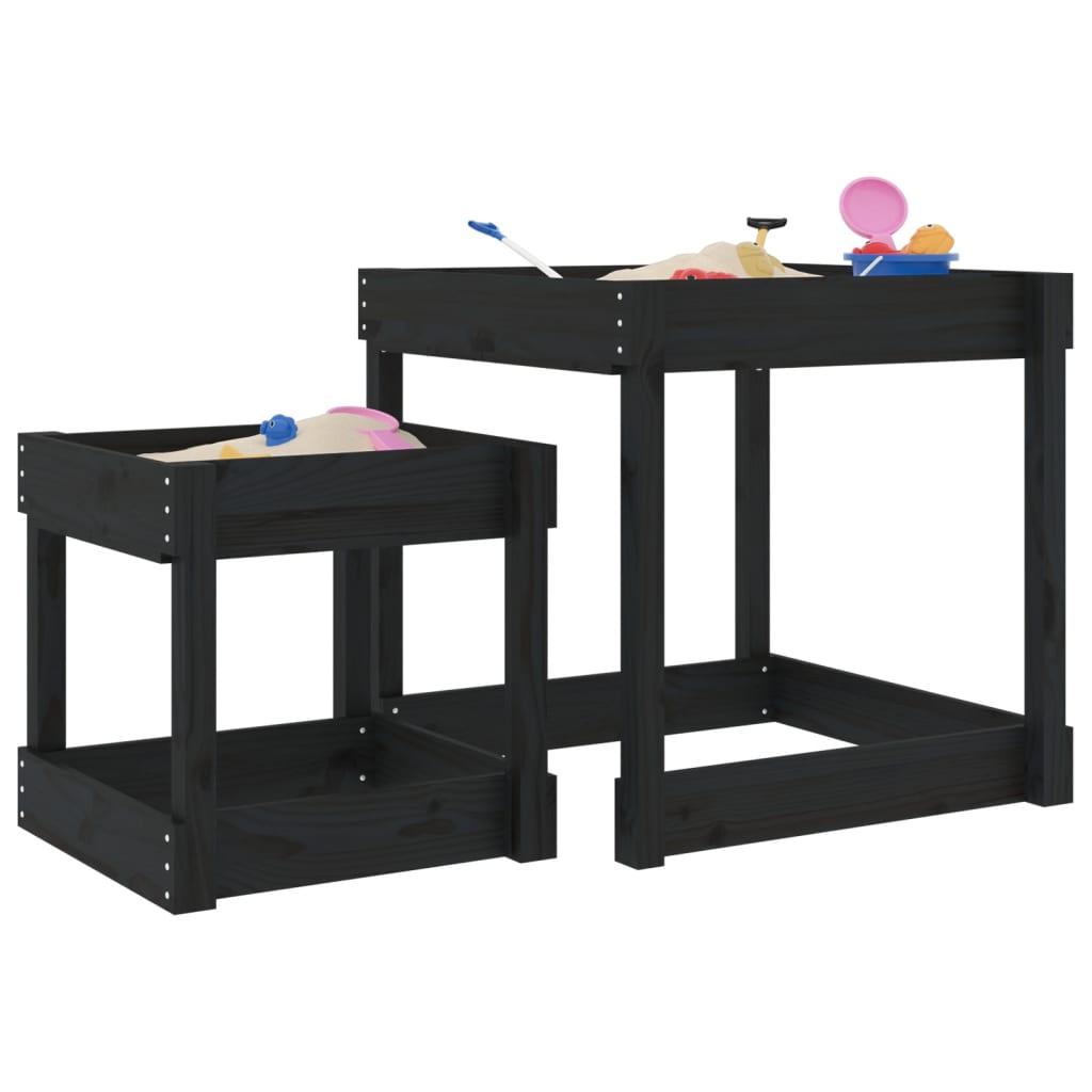 Sand Tables 2 Pcs White Solid Wood Pine
