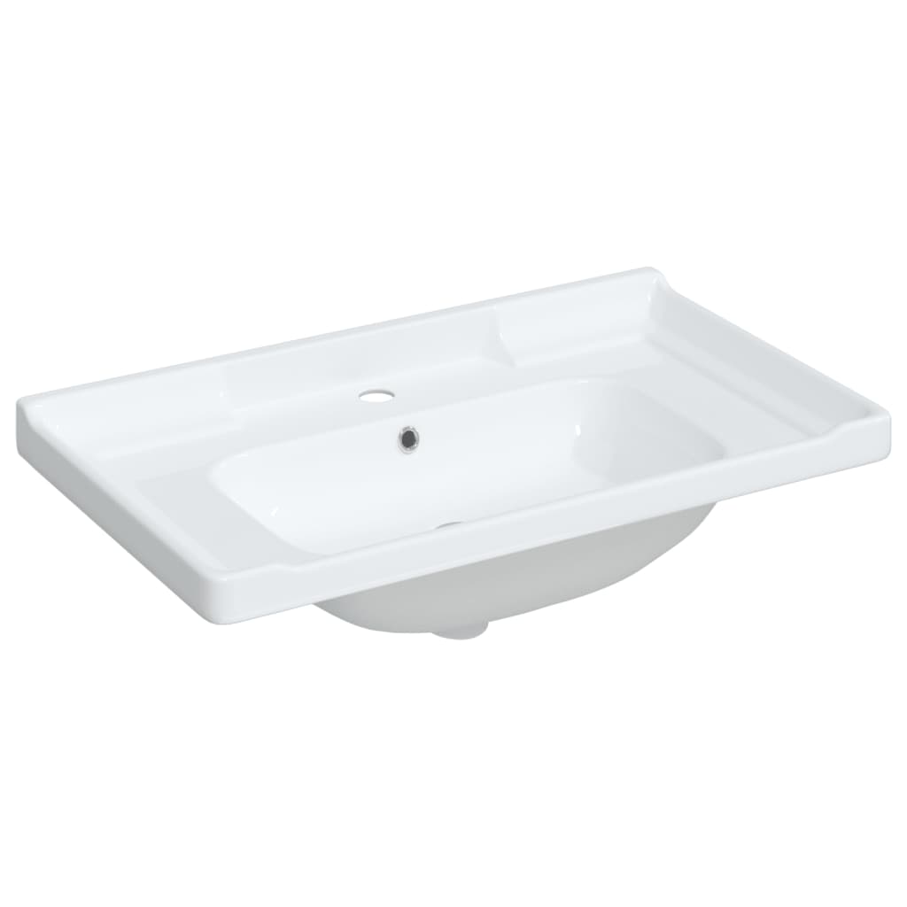 Bathroom Sink White Rectangular Ceramic