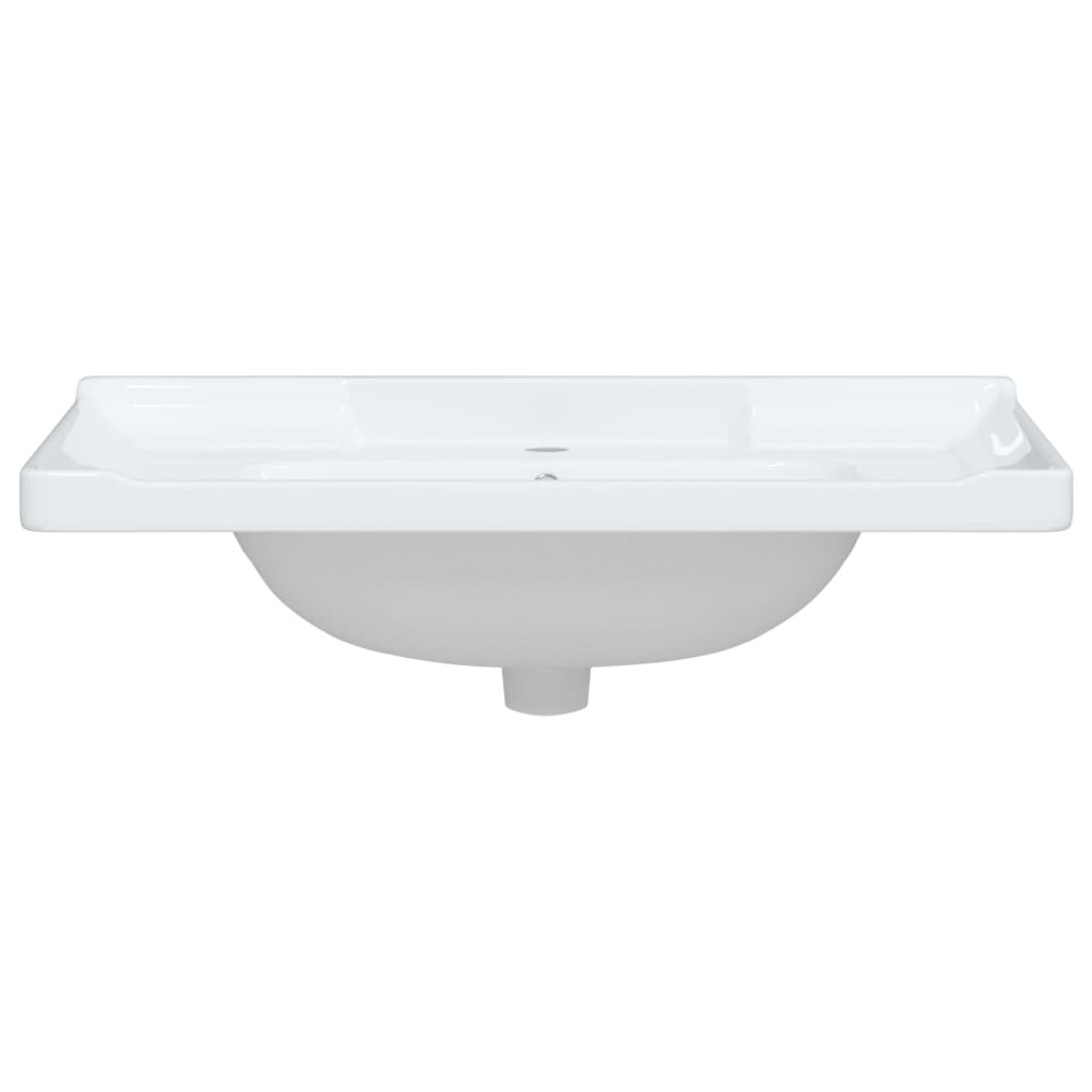Bathroom Sink White Rectangular Ceramic