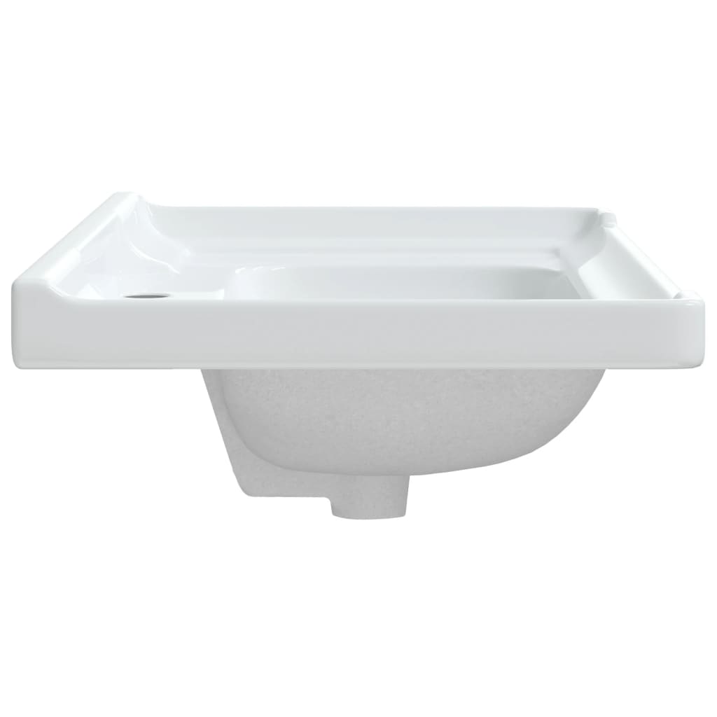 Bathroom Sink White Rectangular Ceramic