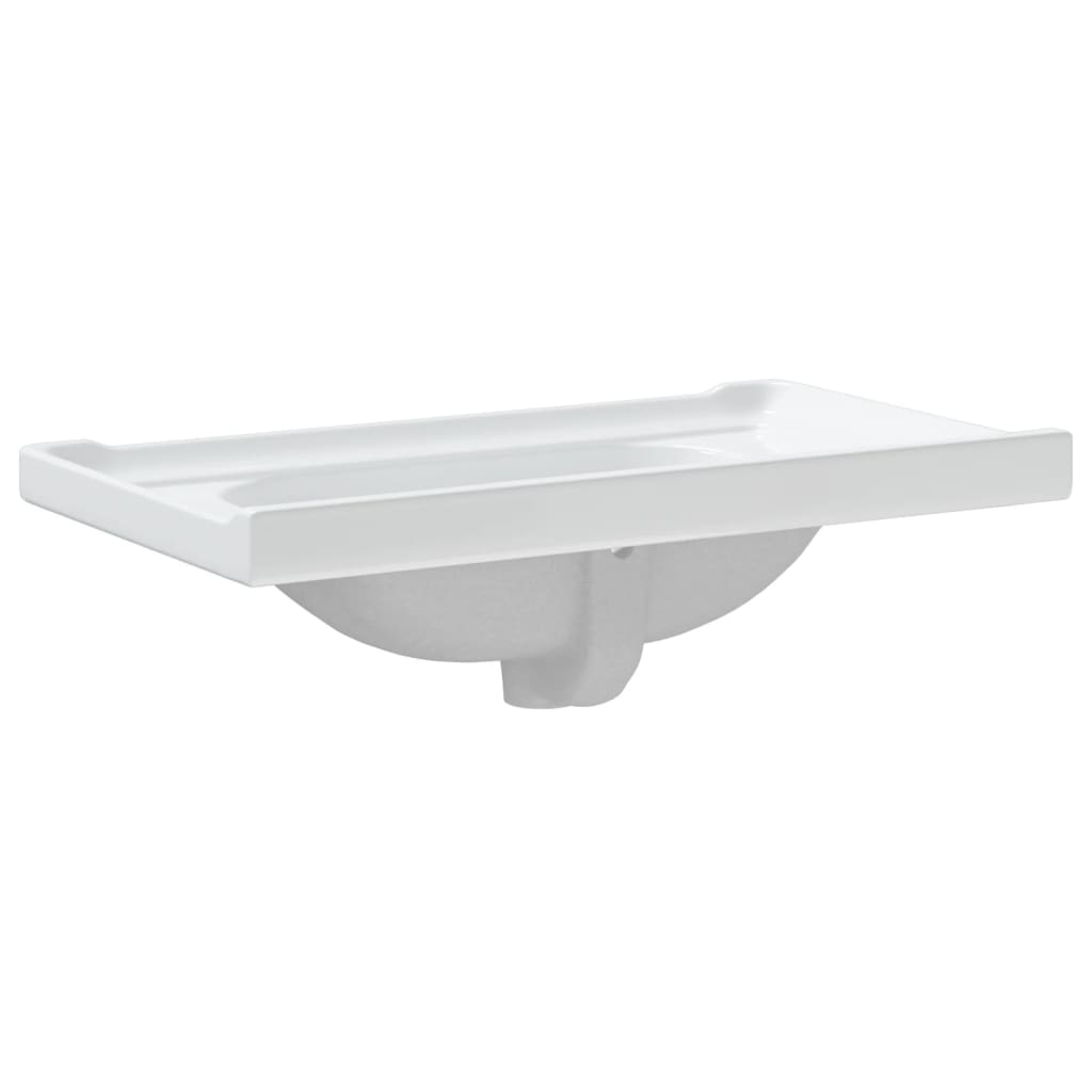 Bathroom Sink White Rectangular Ceramic