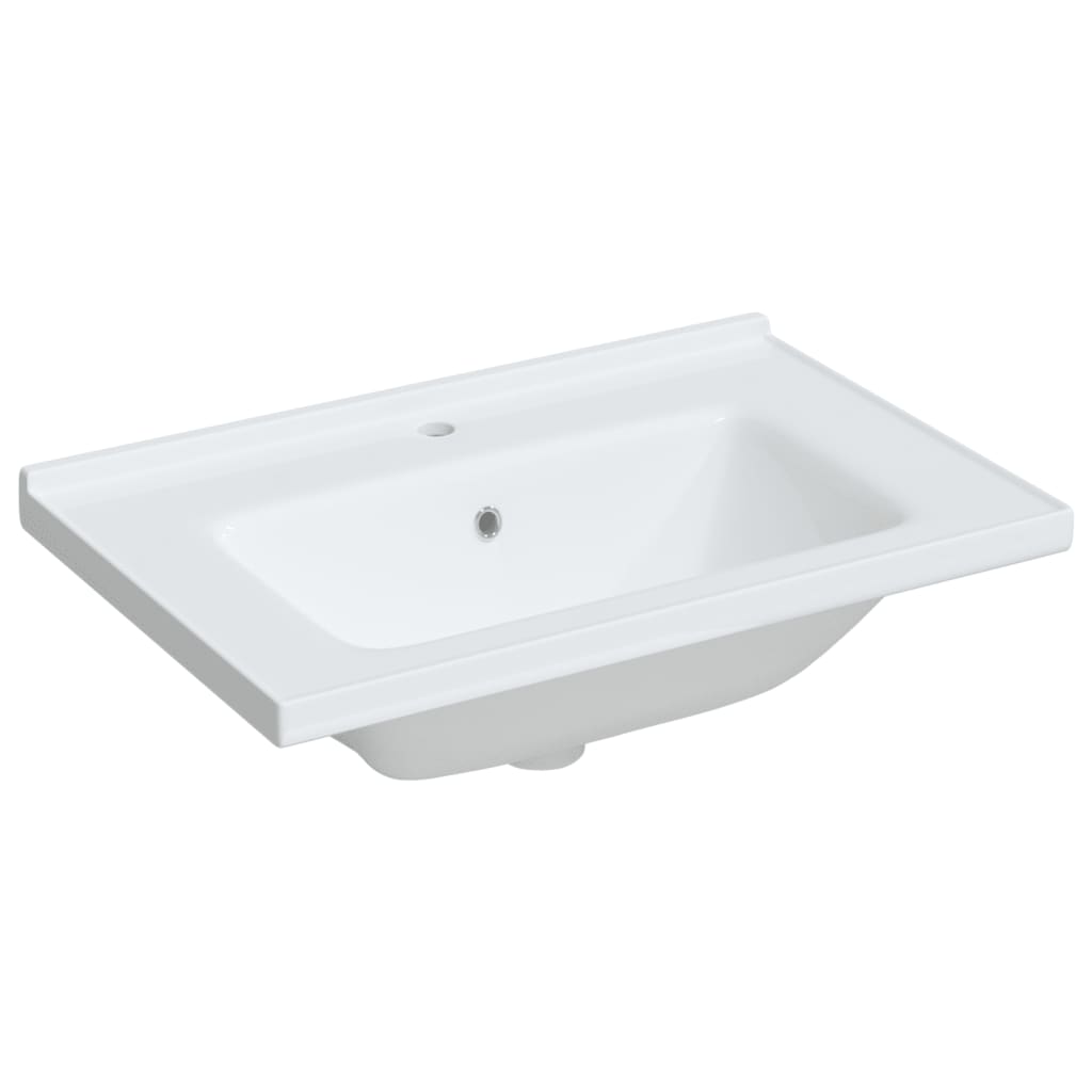 Bathroom Sink White Rectangular Ceramic