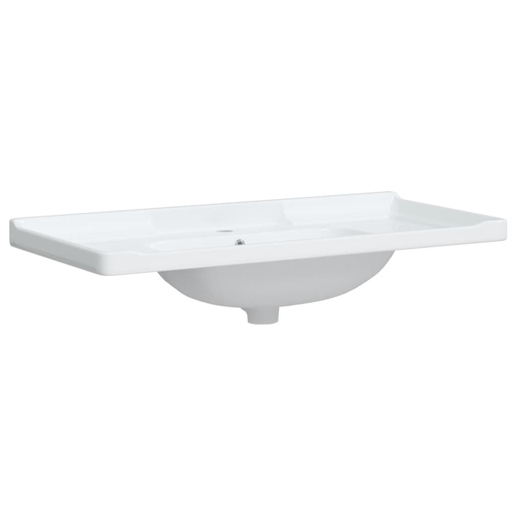 Bathroom Sink White Rectangular Ceramic