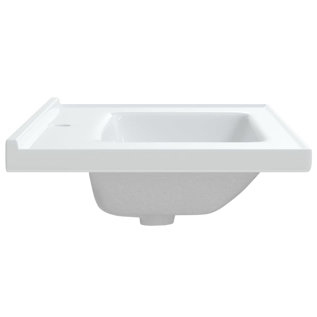 Bathroom Sink White Rectangular Ceramic