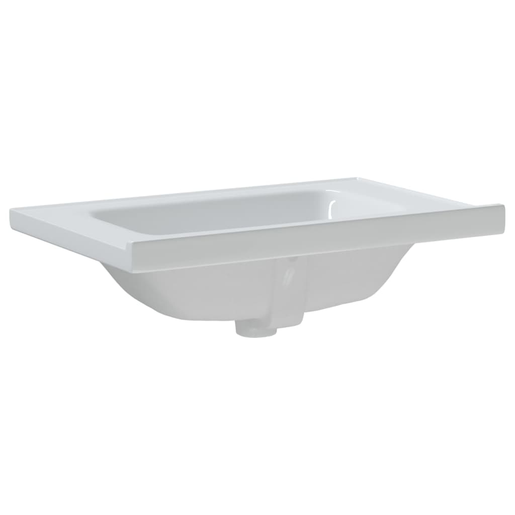 Bathroom Sink White Rectangular Ceramic