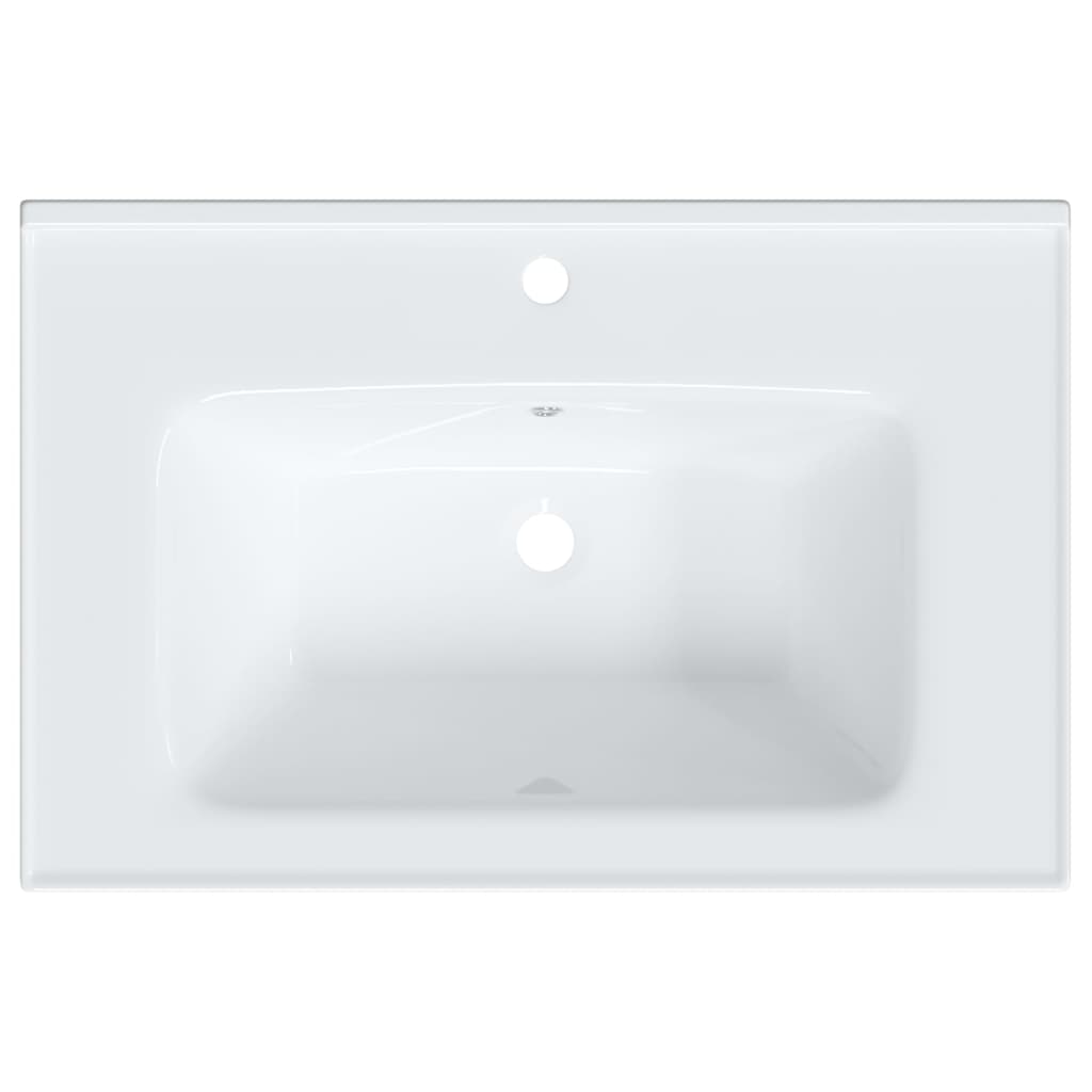 Bathroom Sink White Rectangular Ceramic