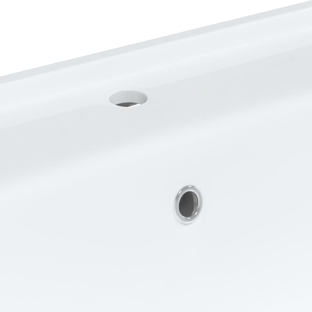 Bathroom Sink White Rectangular Ceramic
