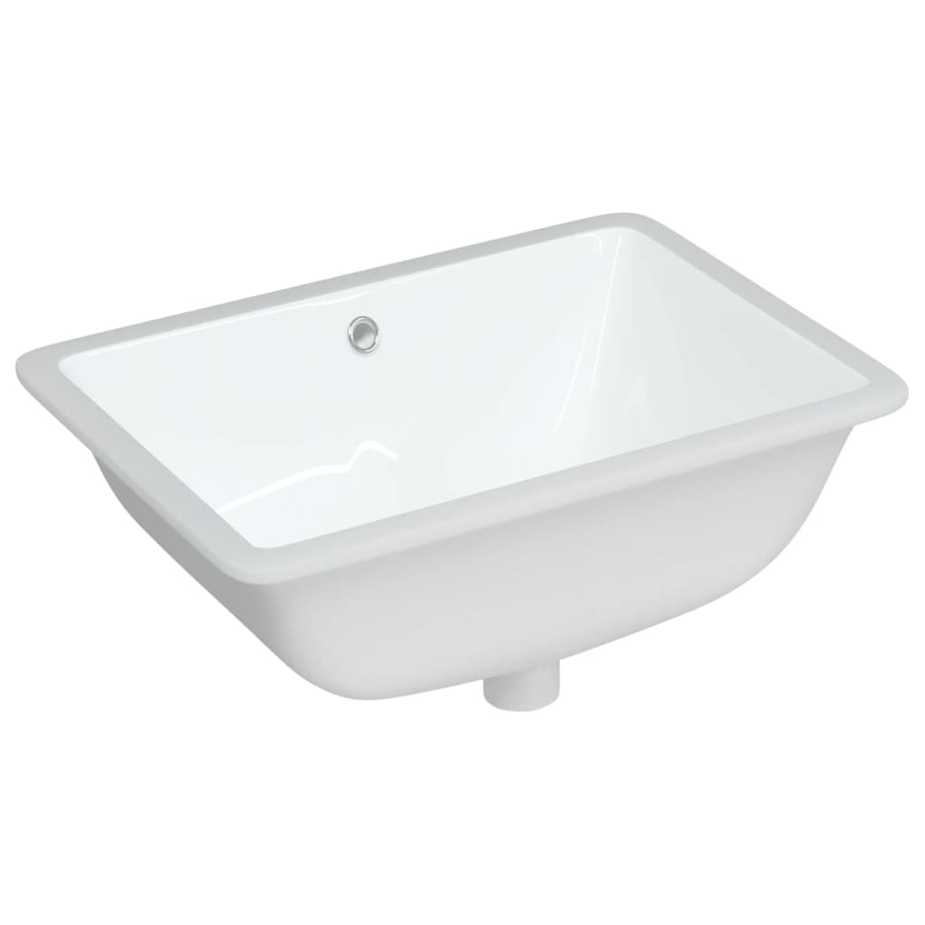 Bathroom Sink White Rectangular Ceramic