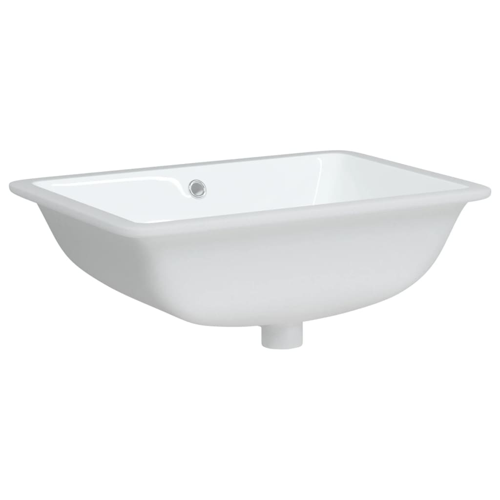Bathroom Sink White Rectangular Ceramic