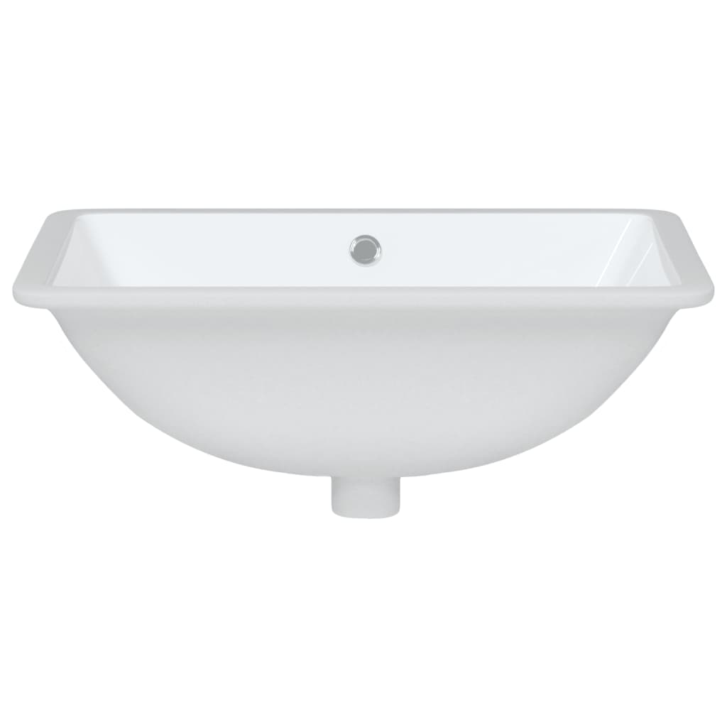 Bathroom Sink White Rectangular Ceramic
