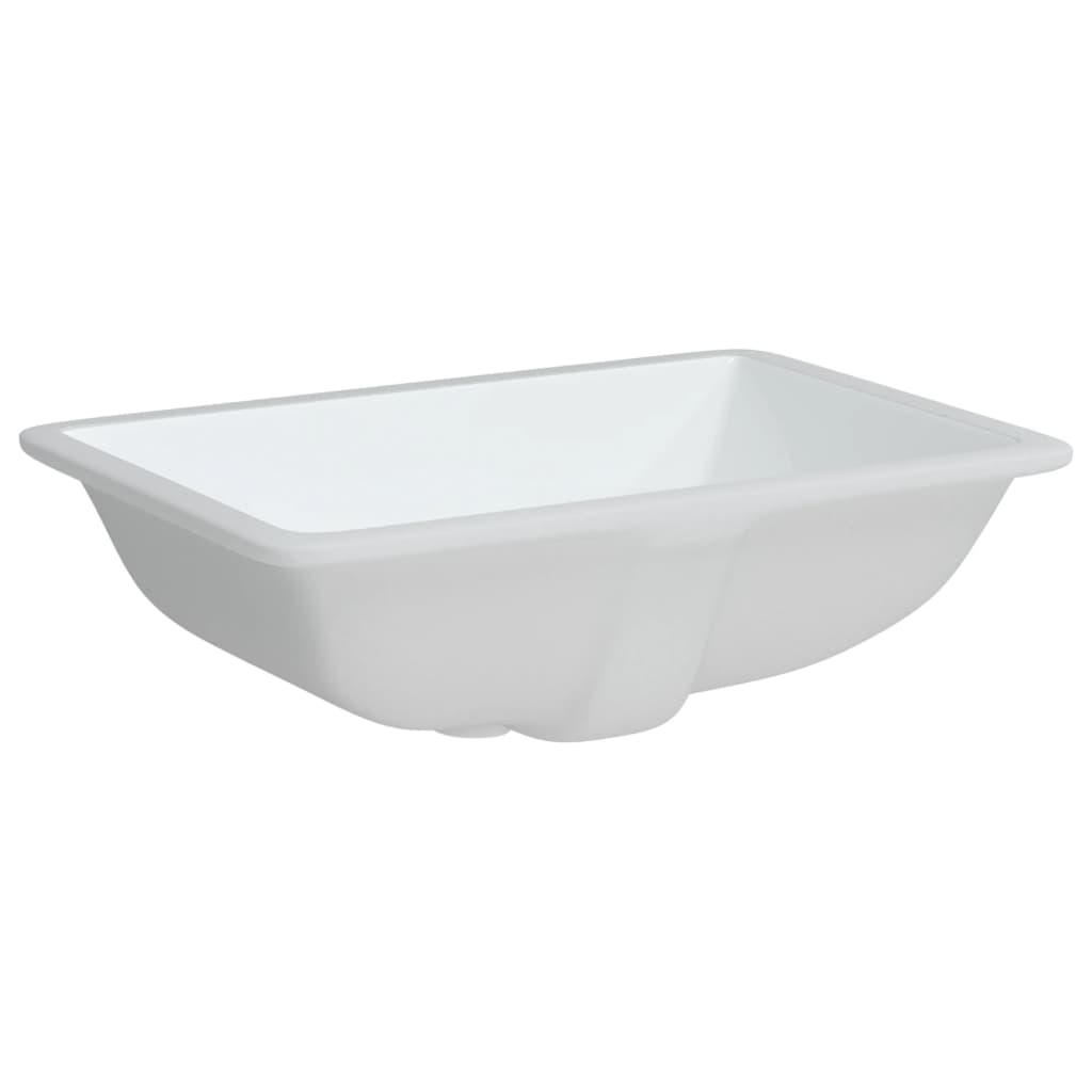 Bathroom Sink White Rectangular Ceramic