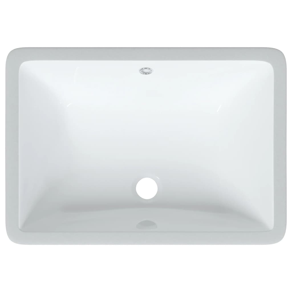Bathroom Sink White Rectangular Ceramic
