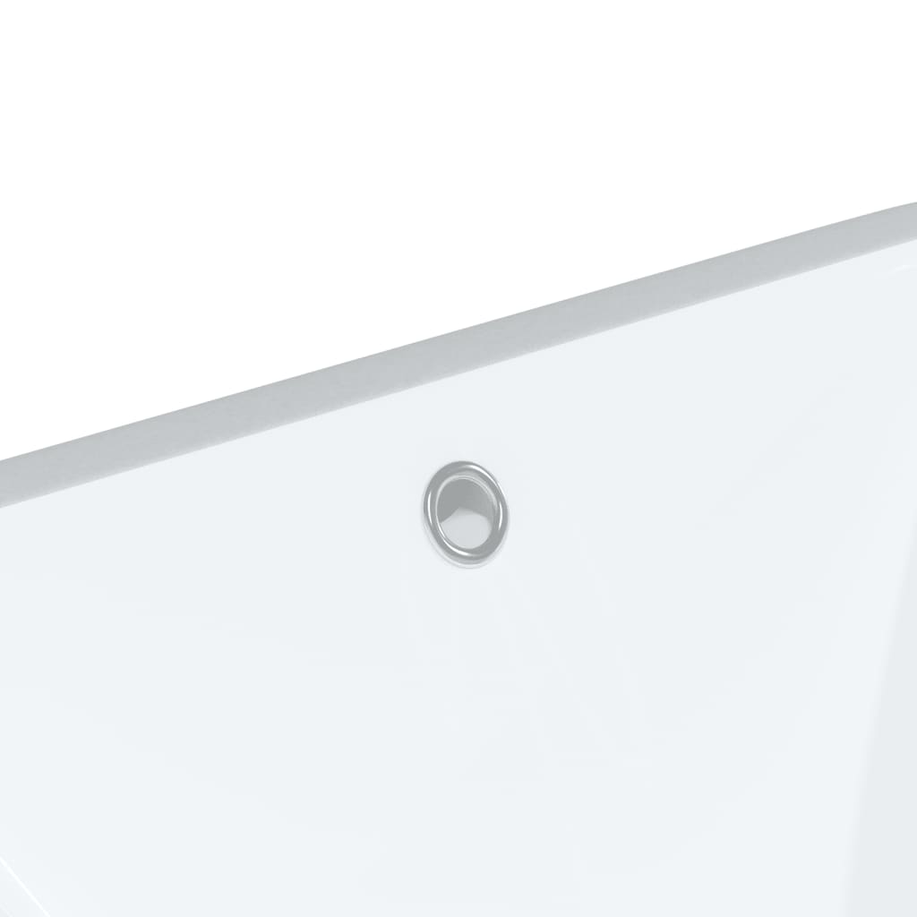Bathroom Sink White Rectangular Ceramic