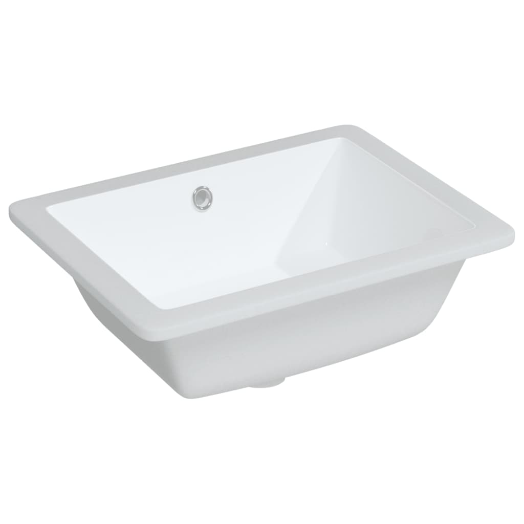 Bathroom Sink White Rectangular Ceramic