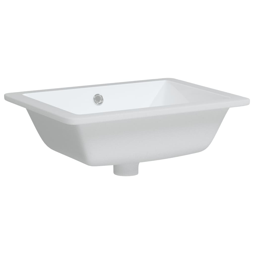 Bathroom Sink White Rectangular Ceramic