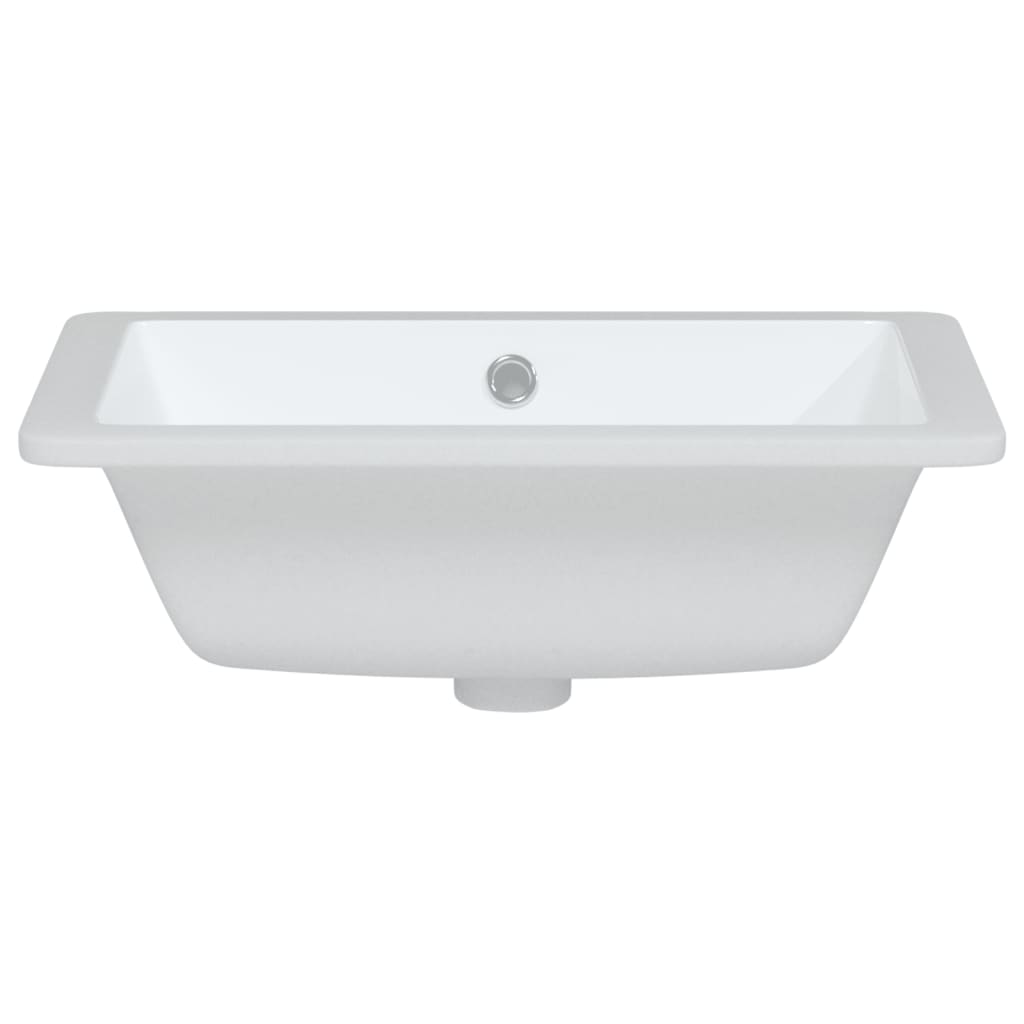 Bathroom Sink White Rectangular Ceramic