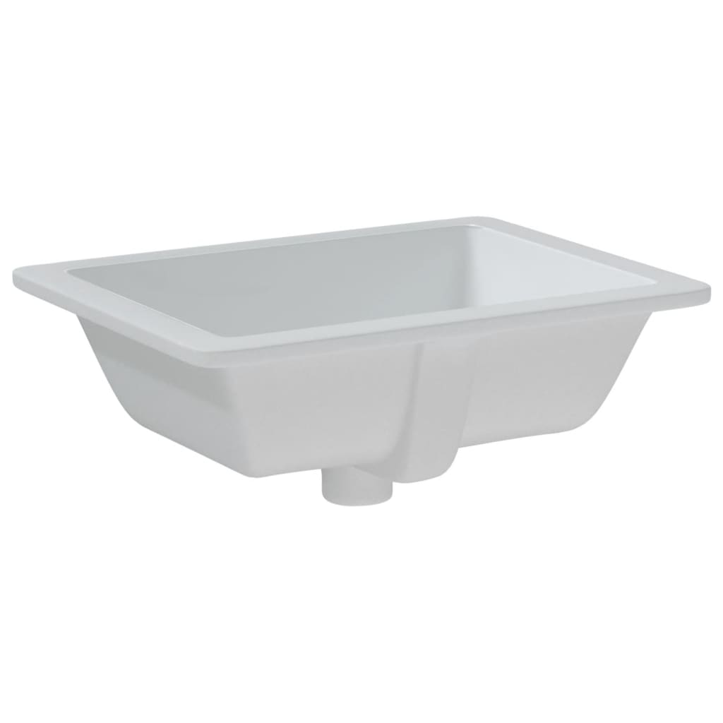 Bathroom Sink White Rectangular Ceramic