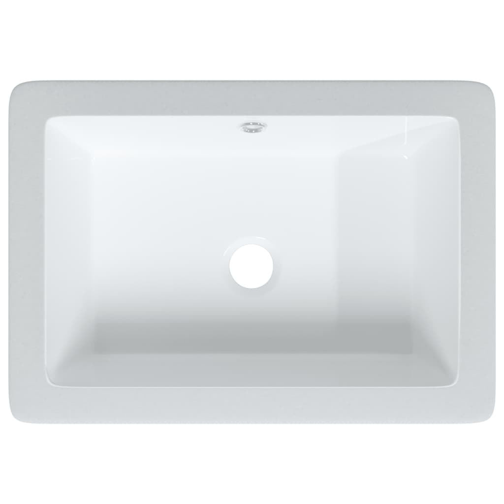 Bathroom Sink White Rectangular Ceramic