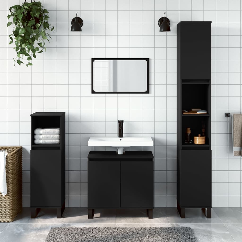 Bathroom Cabinet 30X30X190 Cm Engineered Wood