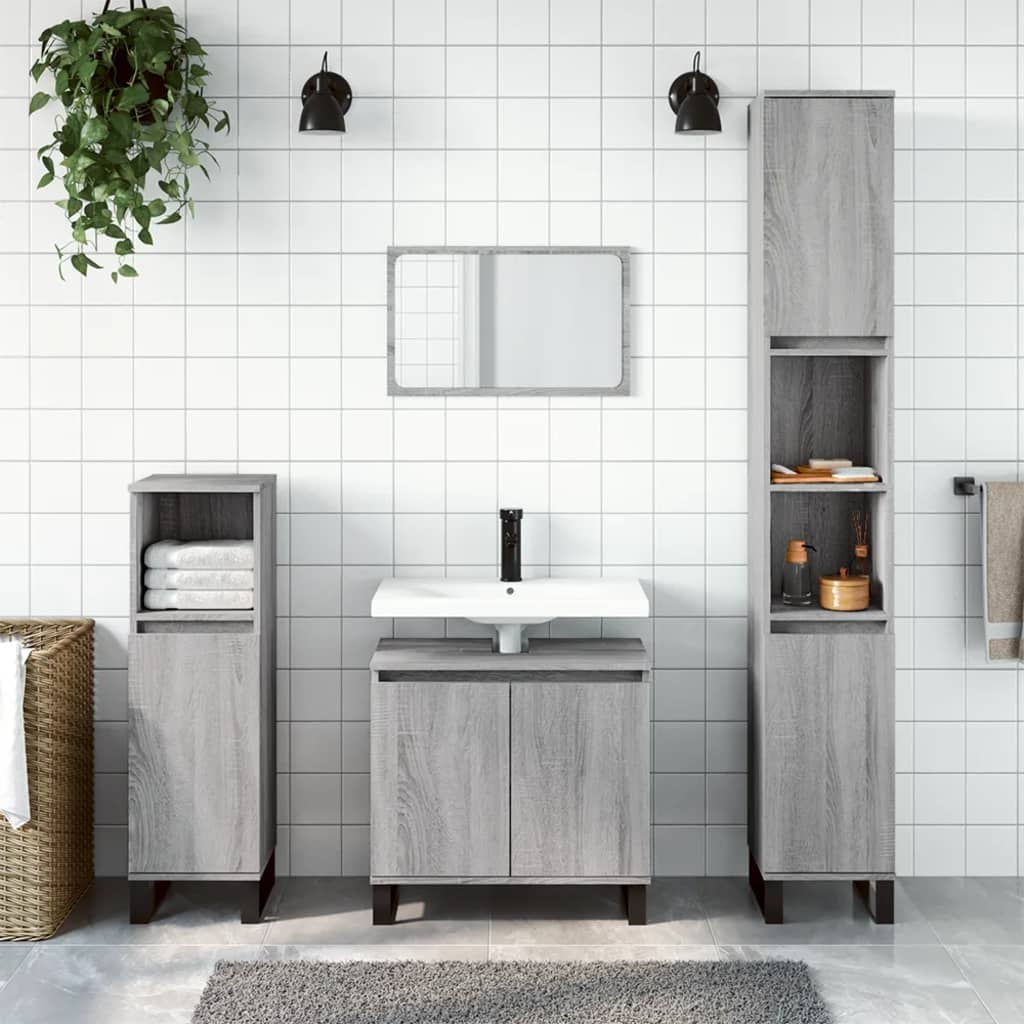 Bathroom Cabinet 30X30X190 Cm Engineered Wood