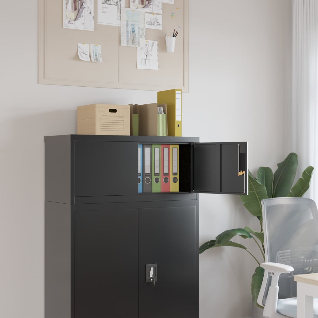 Office Cabinet 90X40X140Cm Steel Grey