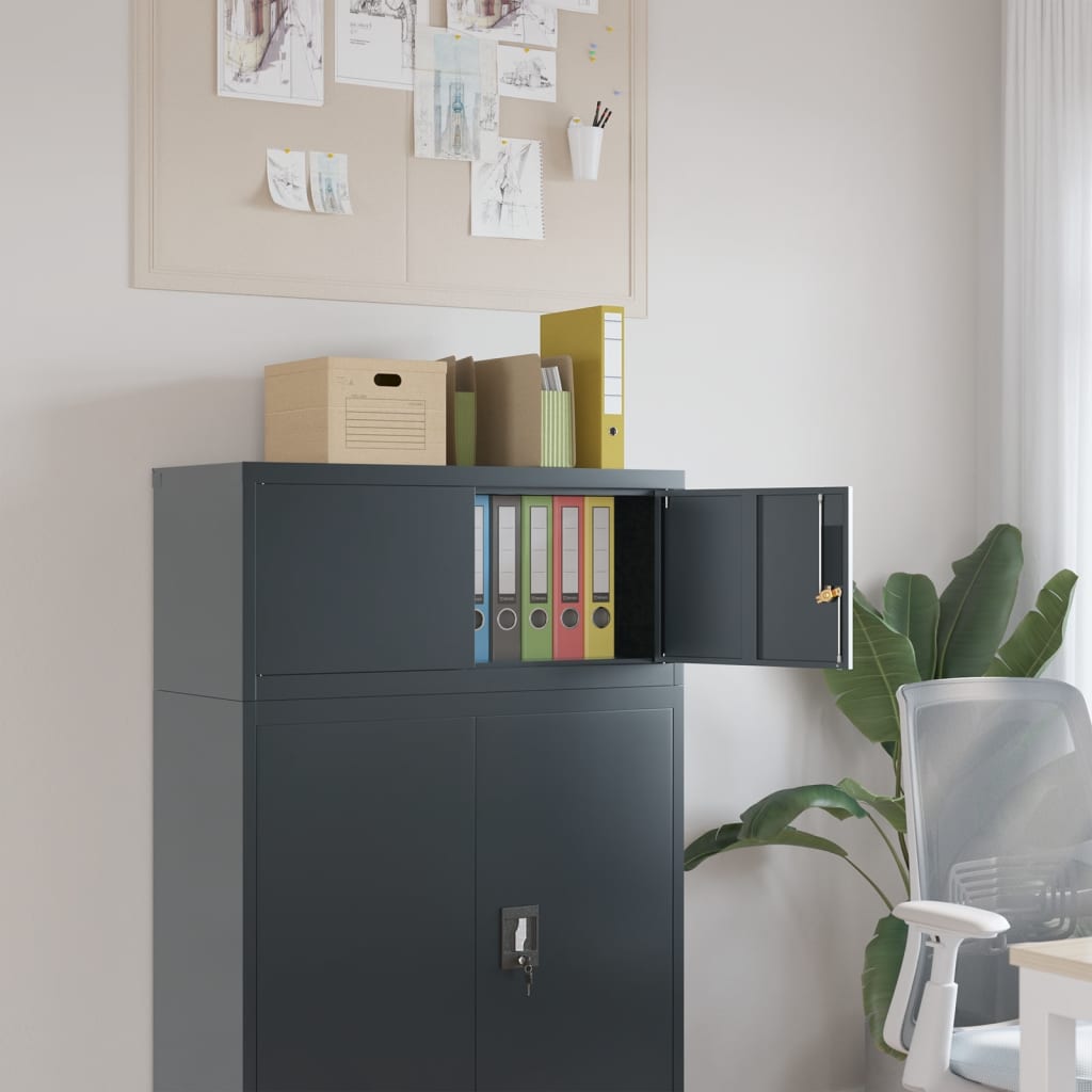 Office Cabinet 90X40X140Cm Steel Grey